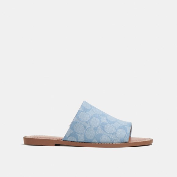 NWT Coach Outlet Hazel Sandal In Signature Chambray - Picture 2 of 5